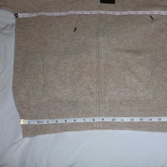 Charter Club Cashmere Long Sleeve Zip Up Hoodie Zipper M Pearl Taupe Cream NWT - Picture 7 of 15